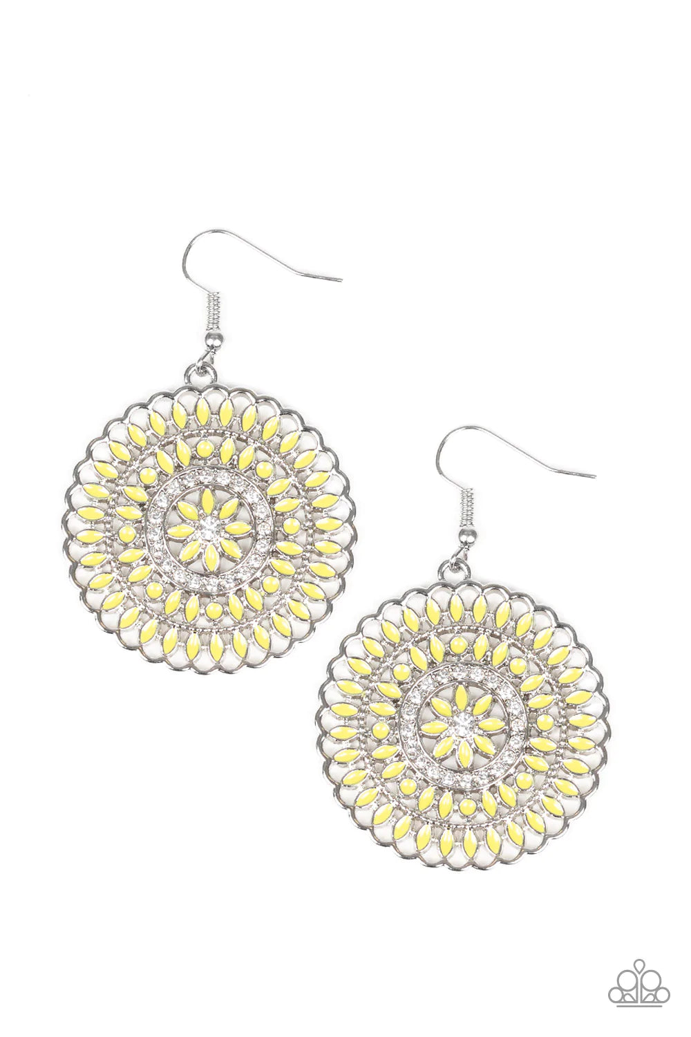 Paparazzi Earring ~ PINWHEEL and Deal - Yellow