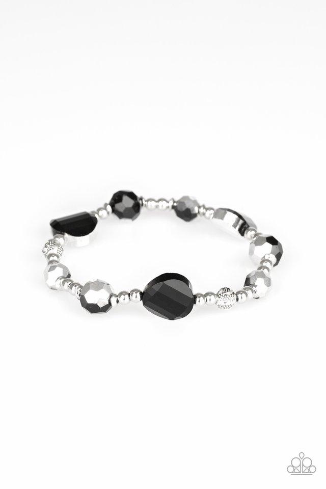 Pulsera Paparazzi ~ Elegancia con ojos de estrella - Negro