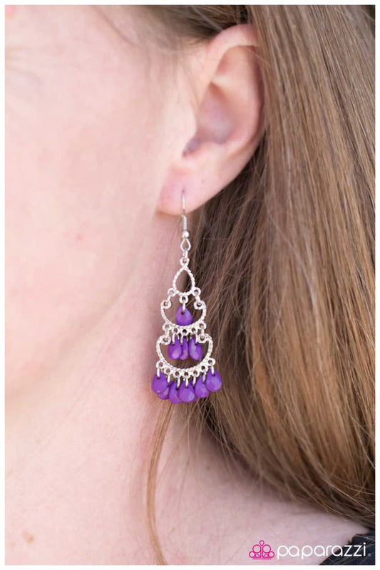 Paparazzi Earring ~ Heaven Sent - Purple