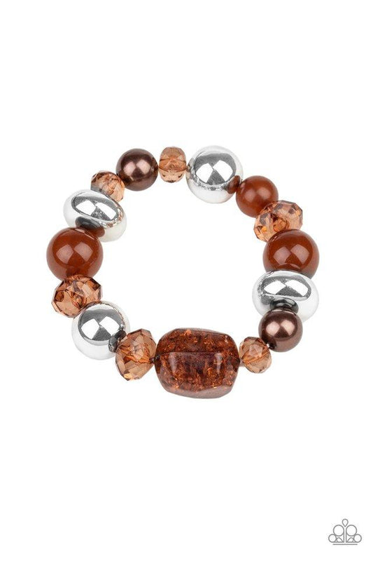 Paparazzi Bracelet ~ Ice Ice-Breaker - Brown