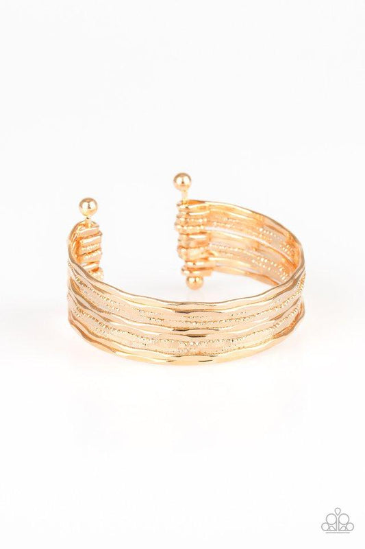 Pulsera Paparazzi ~ Brillo elegante - Oro