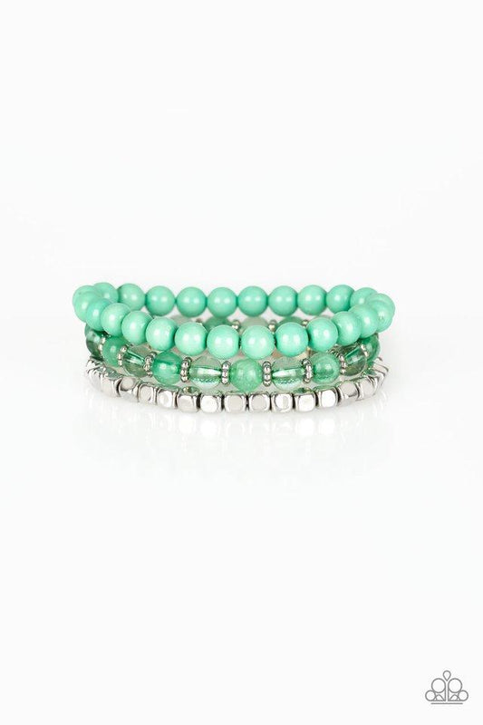 Pulsera Paparazzi ~ Globetrotter Glam - Verde