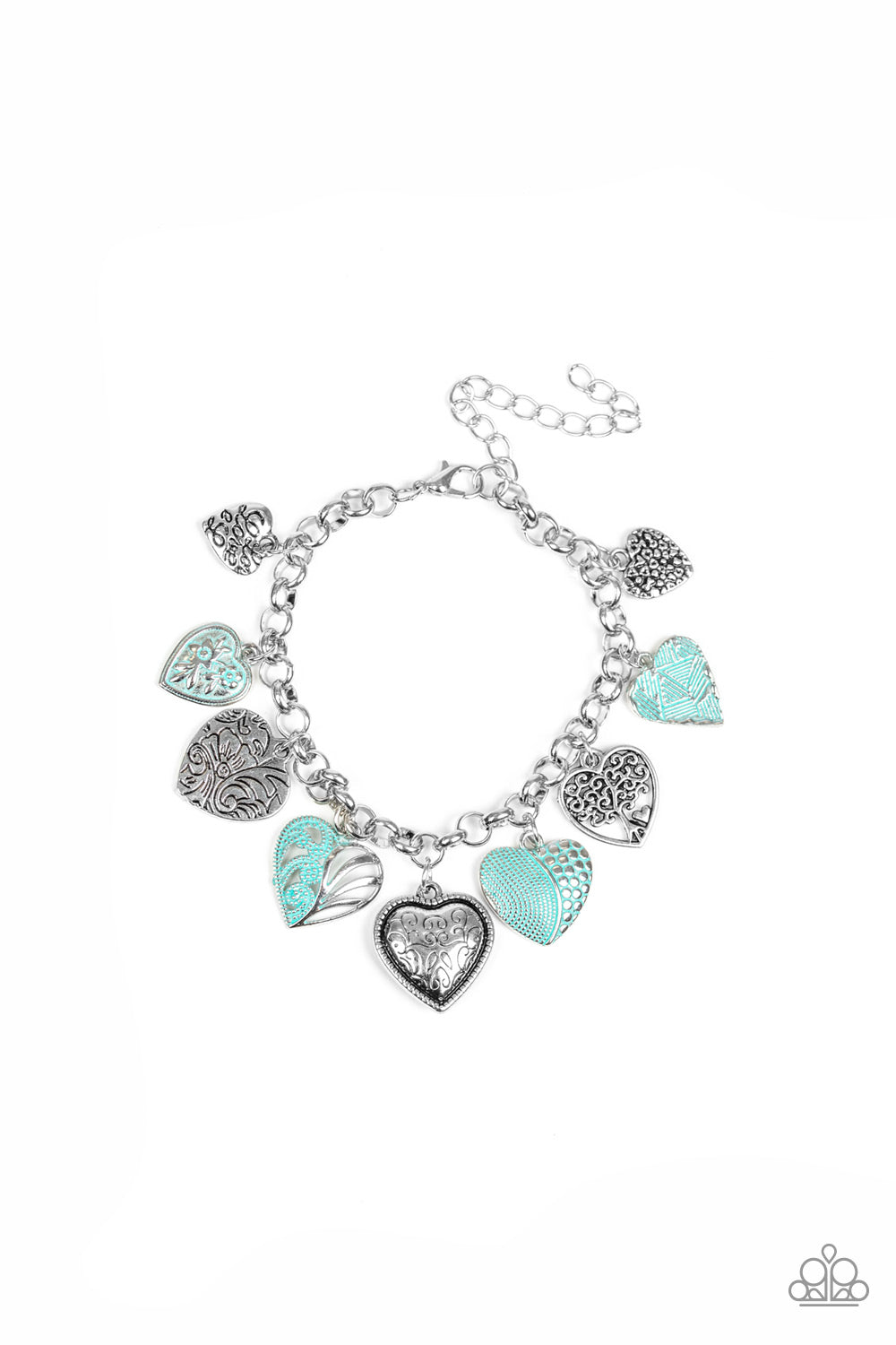 Pulsera Paparazzi ~ Corazones de jardín - Verde