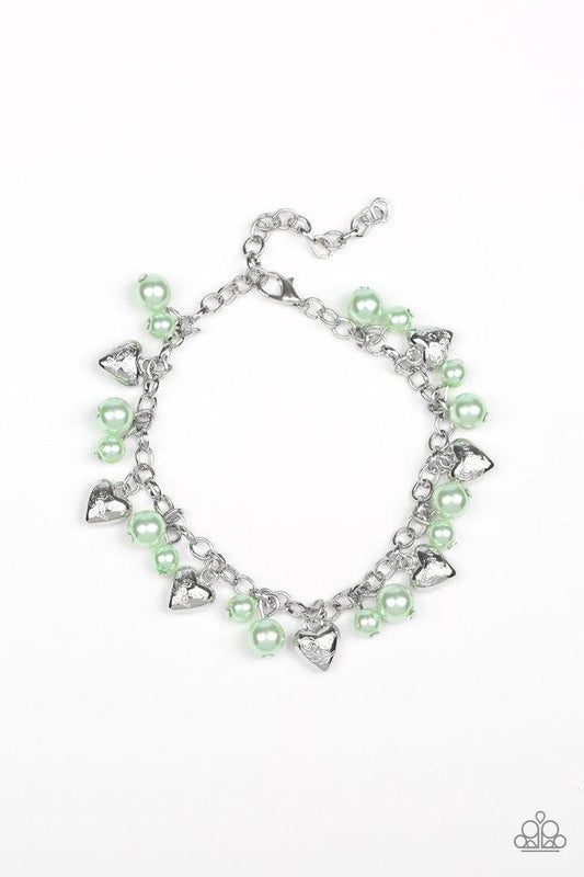 Paparazzi Bracelet ~ One Of A Kind-HEARTED - Green