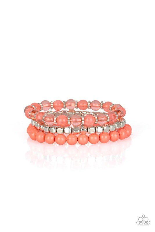 Paparazzi Bracelet ~ Globetrotter Glam - Orange