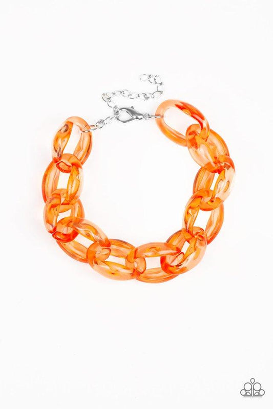 Pulsera Paparazzi ~ Ice Ice Baby - Naranja