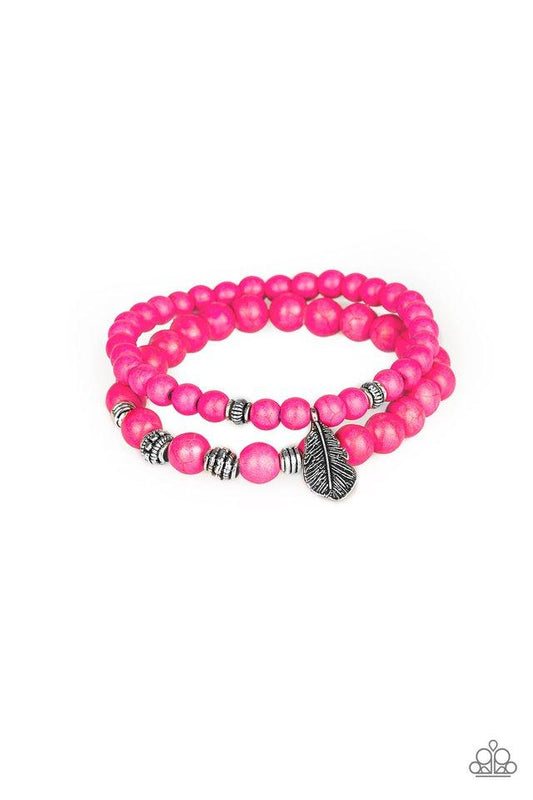 Paparazzi Bracelet ~ Desert Dove - Pink