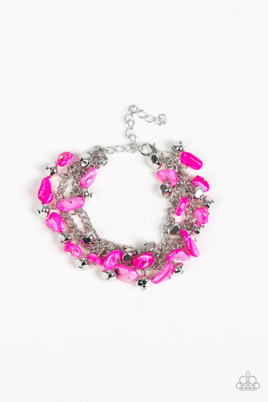 Pulsera Paparazzi ~ Plentiful Pebbles - Rosa