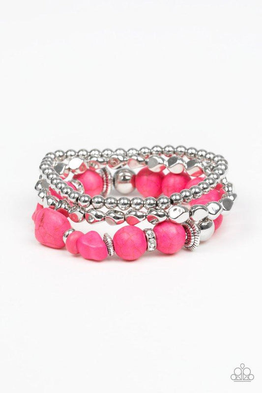 Paparazzi Bracelet ~ Rural Restoration -Pink