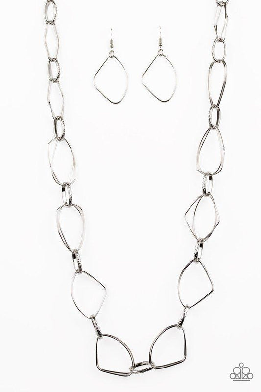 Paparazzi Necklace ~ Attitude Adjustment - Silver