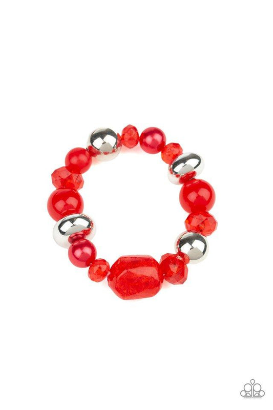 Pulsera Paparazzi ~ Ice Ice-Breaker - Roja