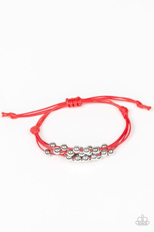 Pulsera Paparazzi ~ Sin saltarse ni una sola cuenta - Rojo