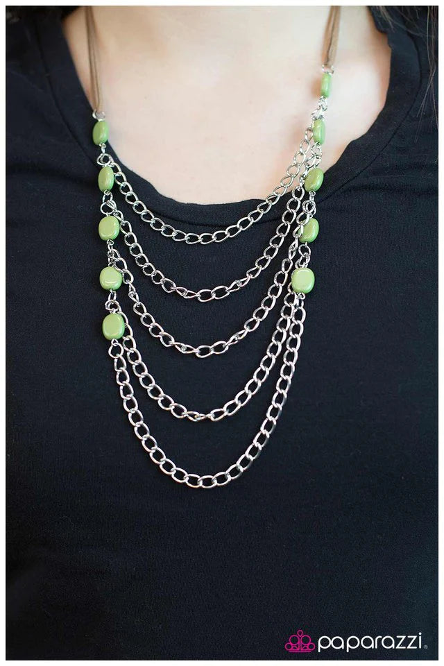 Paparazzi Necklace ~ Unearthed - Green