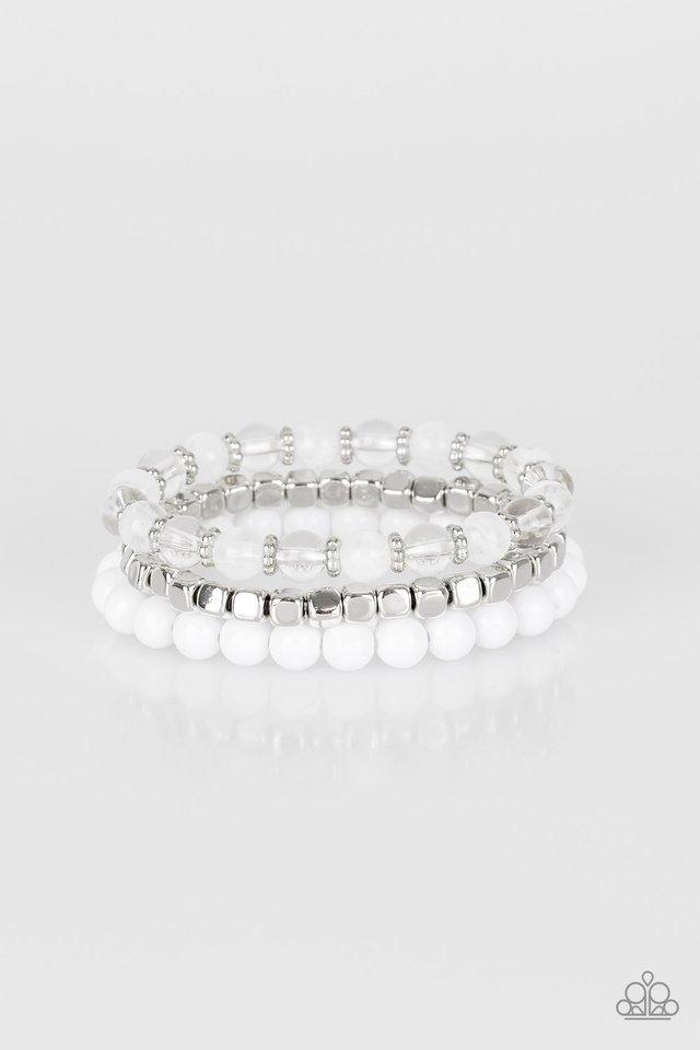 Paparazzi Bracelet ~ Globetrotter Glam - White