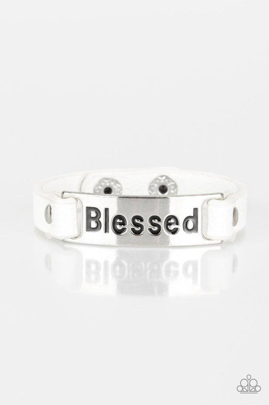 Pulsera Paparazzi ~ Cuenta tus bendiciones - Blanco