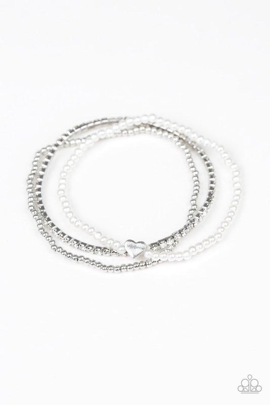 Paparazzi Bracelet ~ Cuter Than Cupid - White