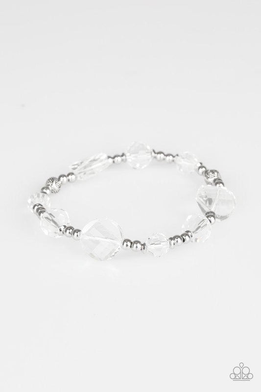 Paparazzi Bracelet ~ Starry-Eyed Elegance - White