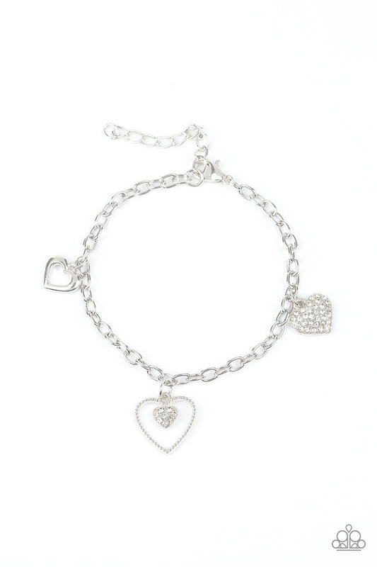 Paparazzi Bracelet ~ Hearts and Harps - White