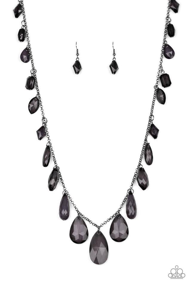 Paparazzi Necklace ~ GLOW And Steady Wins The Race - Black