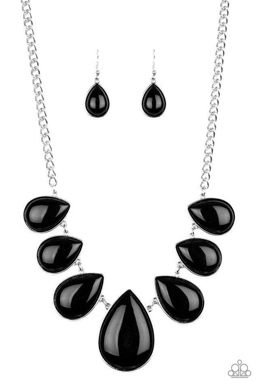 Paparazzi Necklace ~ Drop Zone - Black