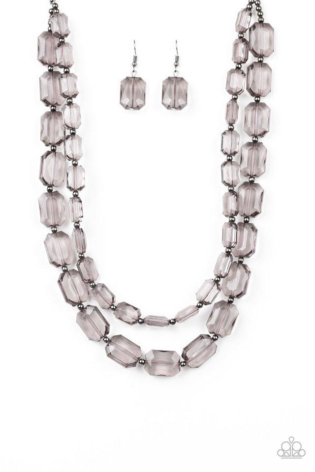 Paparazzi Necklace ~ Ice Bank - Black