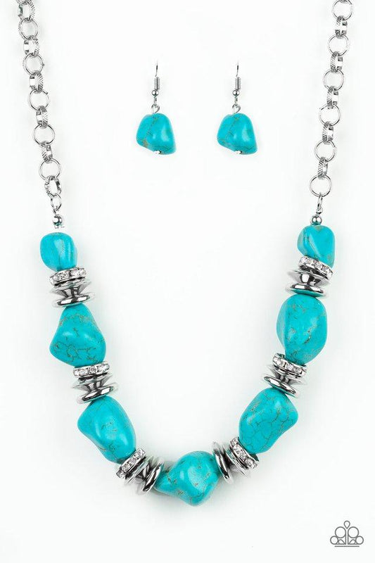 Paparazzi Necklace ~ Stunningly Stone Age - Blue