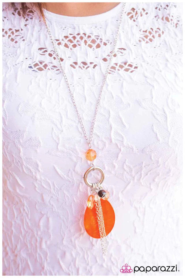 Paparazzi Necklace ~ Shell Shocked - Orange
