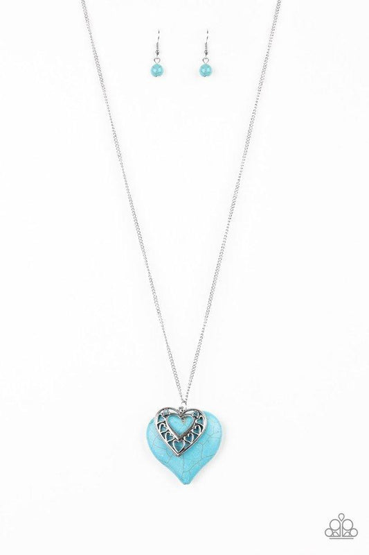 Paparazzi Necklace ~ Southern Heart - Blue