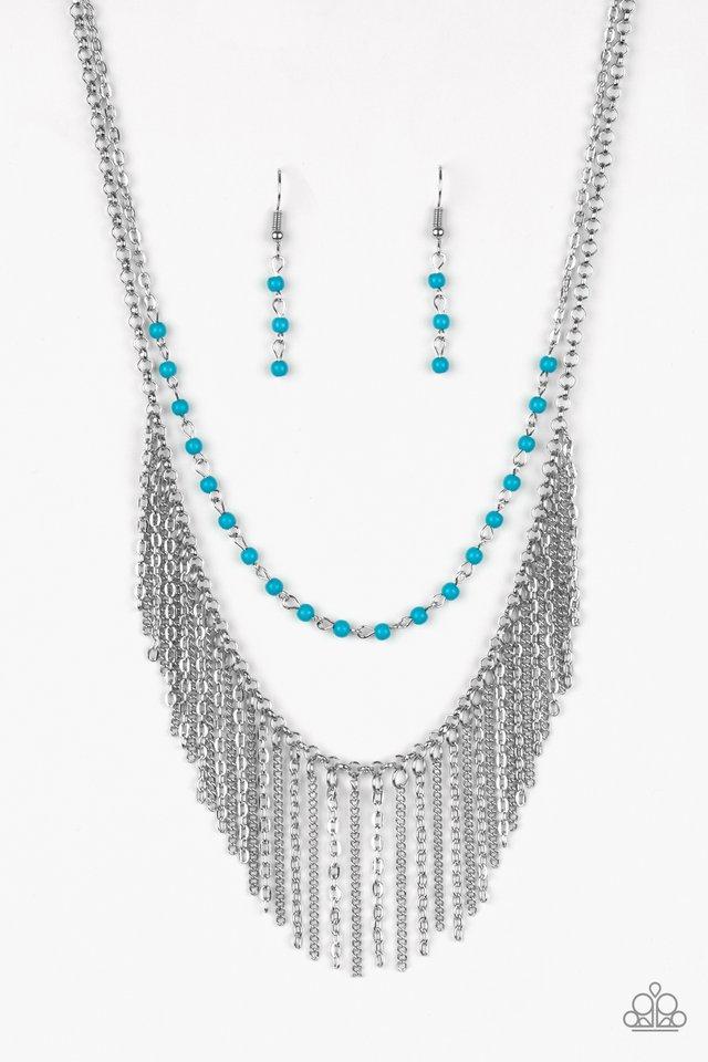 Collar Paparazzi ~ Fierce In Fringe - Azul