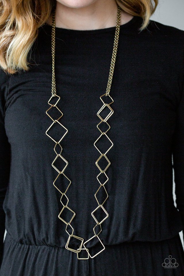 Backed Into A Corner - Brass - Paparazzi Necklace Image
