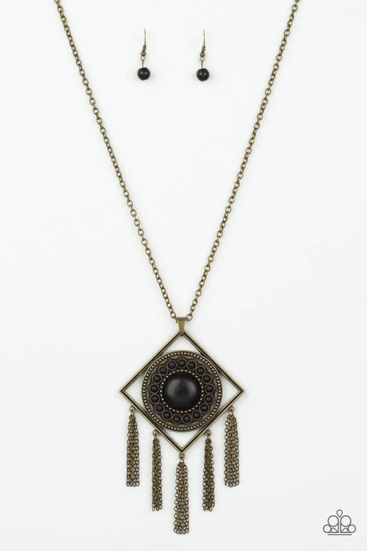 Paparazzi Necklace ~ Sandstone Solstice - Brass