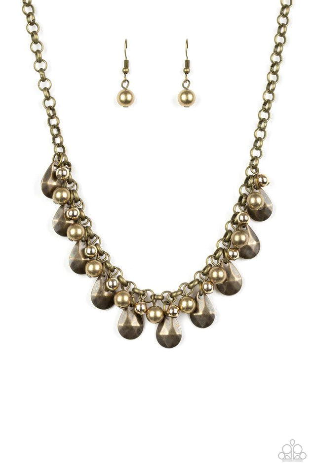 Paparazzi Necklace ~ Stage Stunner - Brass