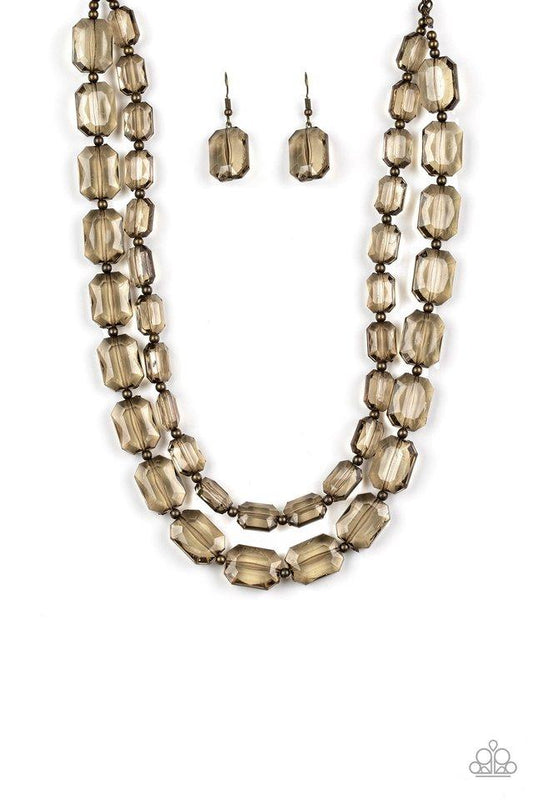 Paparazzi Necklace ~ Ice Bank - Brass