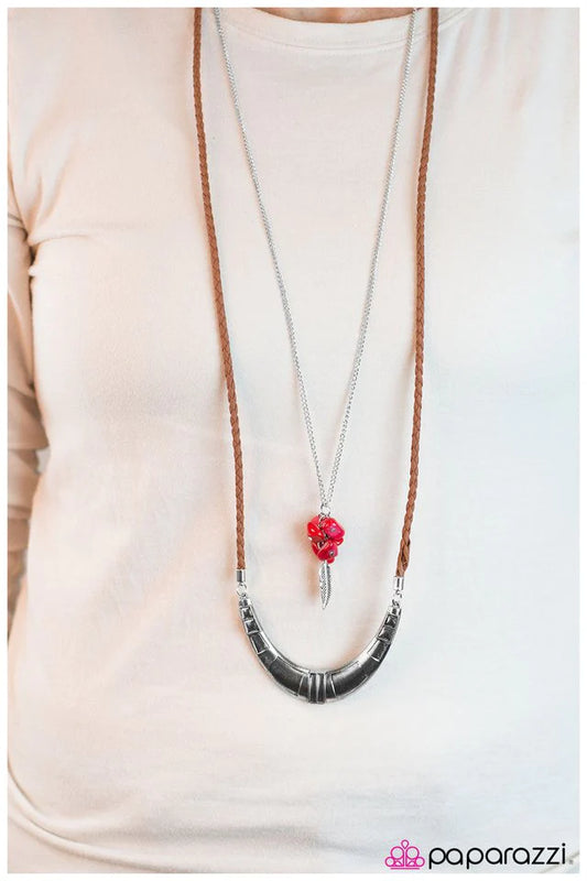 Paparazzi Necklace ~ Natural Progression - Red