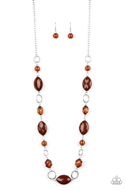 Paparazzi Necklace ~ Shimmer Simmer - Brown