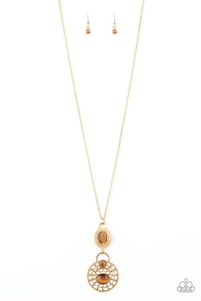 Collar Paparazzi ~ Gancho, VINE y plomada - Marrón