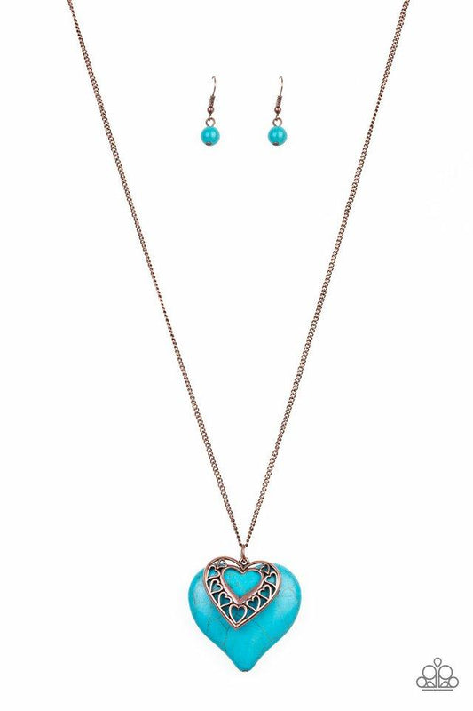 Paparazzi Necklace ~ Southern Heart - Copper