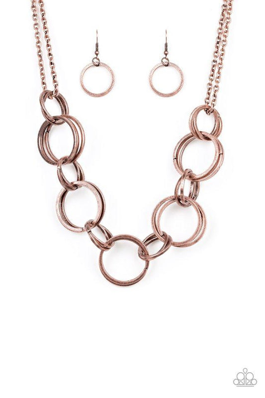 Paparazzi Necklace ~ Jump Into The Ring - Copper