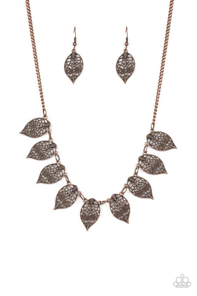 Paparazzi Necklace ~ Leafy Lagoon - Copper