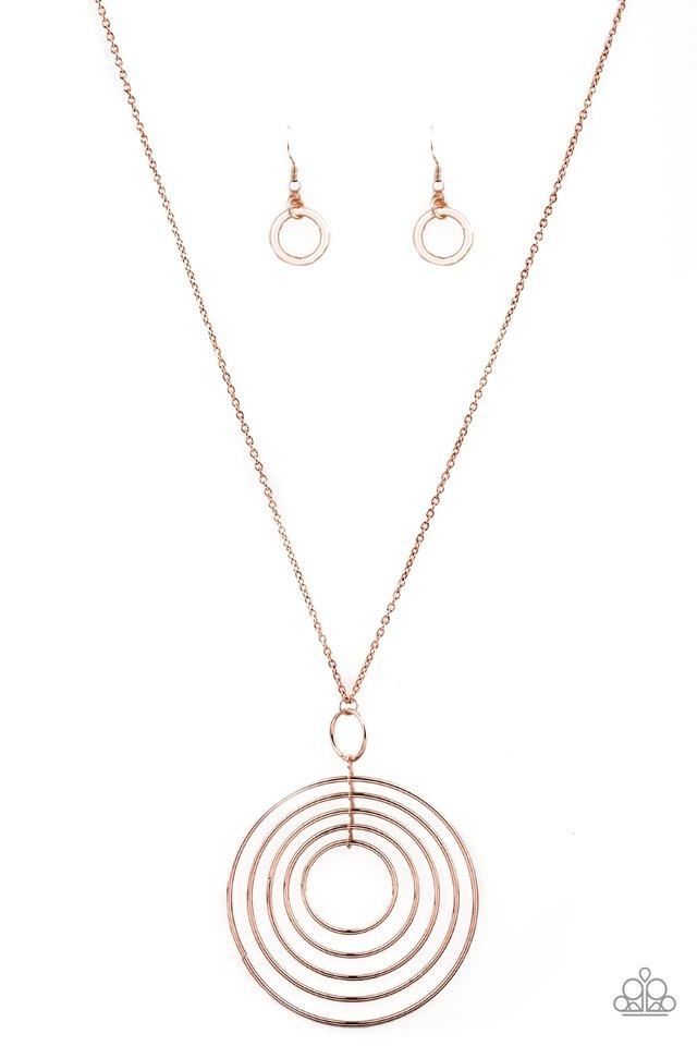 Paparazzi Necklace ~ Running Circles In My Mind - Rose Gold