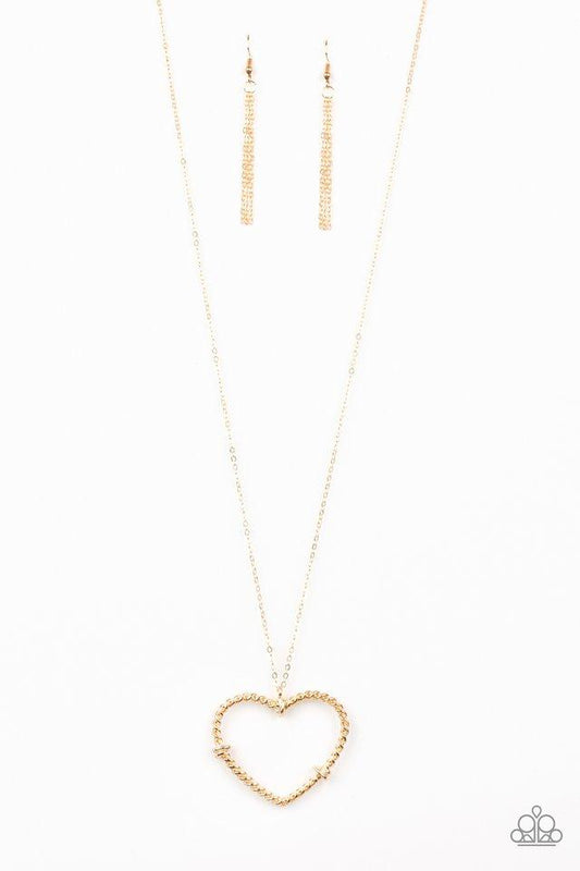 Paparazzi Necklace ~ Straight From The Heart - Gold