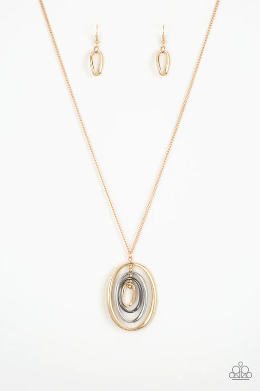 Paparazzi Necklace ~ Classic Convergence - Gold