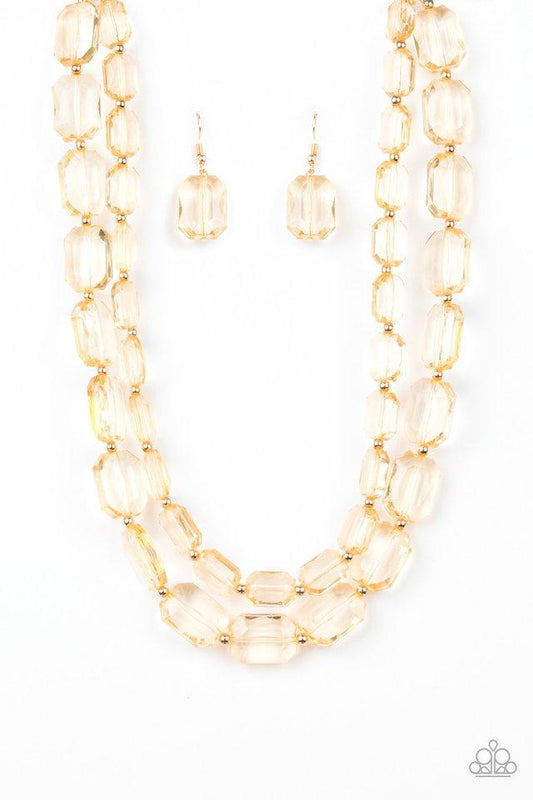 Paparazzi Necklace ~ Ice Bank - Gold