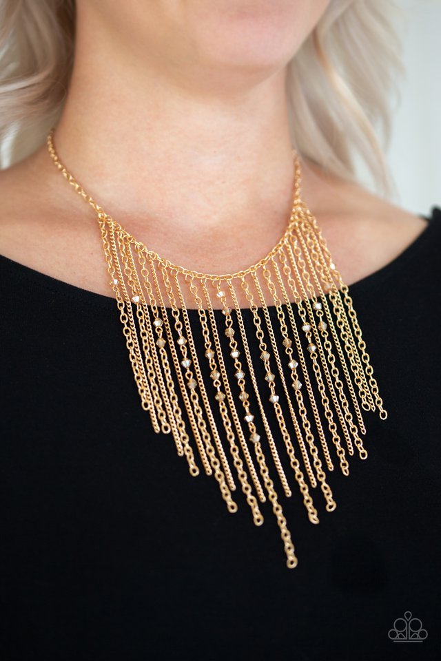 First Class Fringe - Gold - Paparazzi Necklace Image