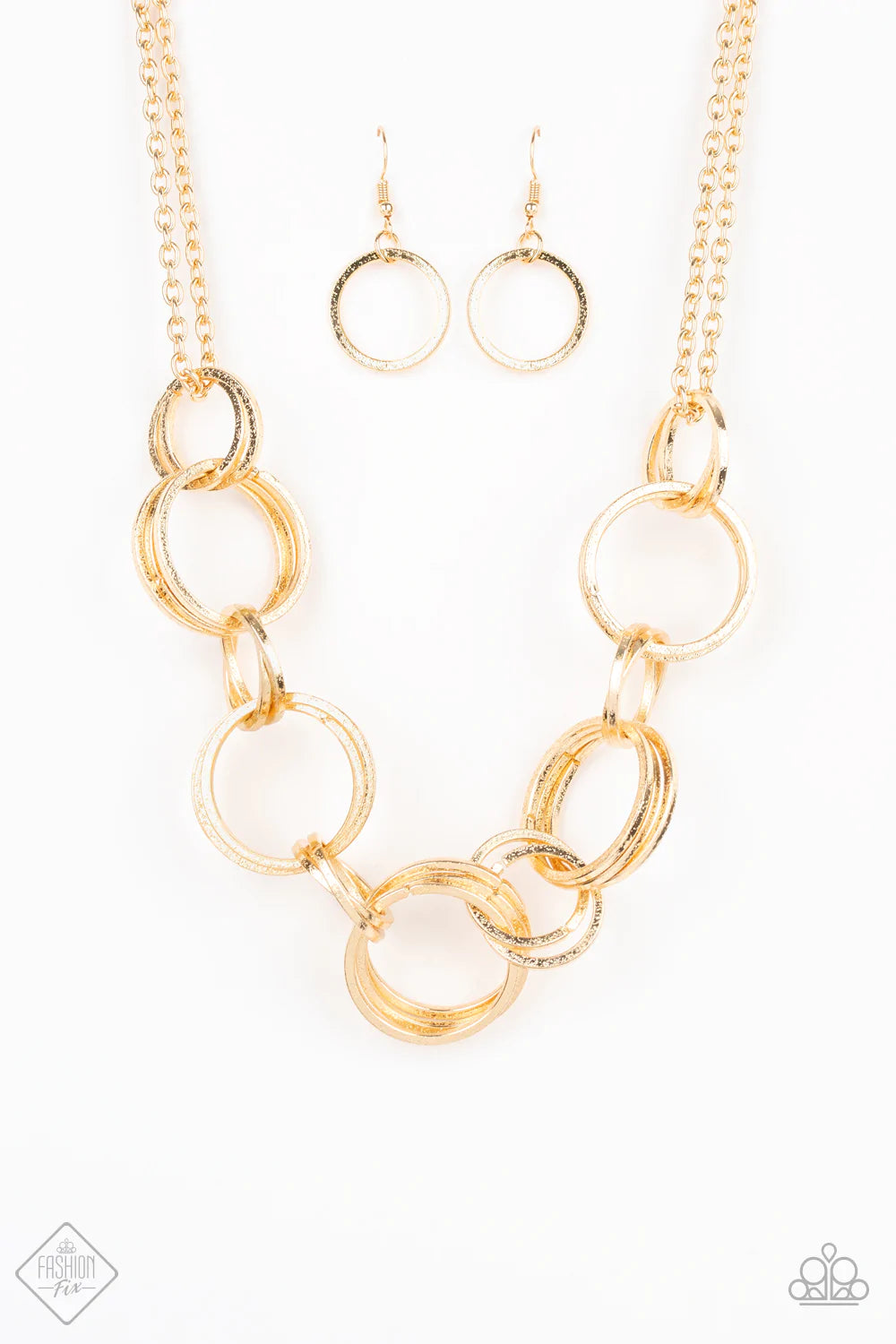 Paparazzi Necklace ~ Jump Into The Ring  - Gold