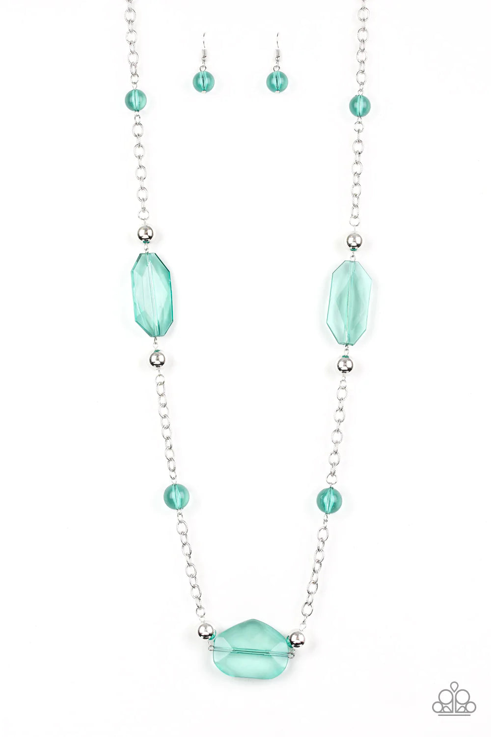 Paparazzi Necklace ~ Crystal Charm - Green
