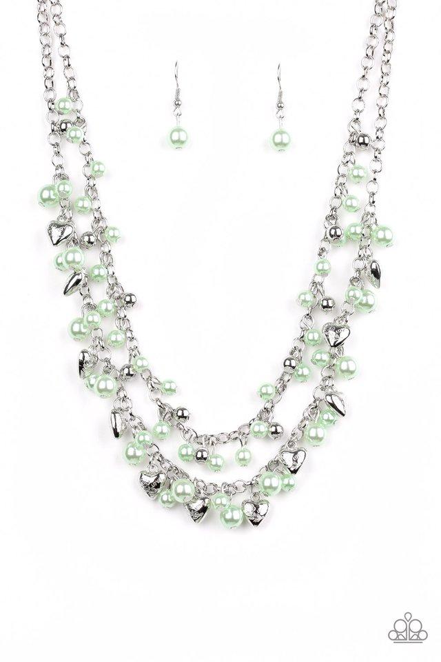 Paparazzi Necklace ~ Kindhearted Heart - Green