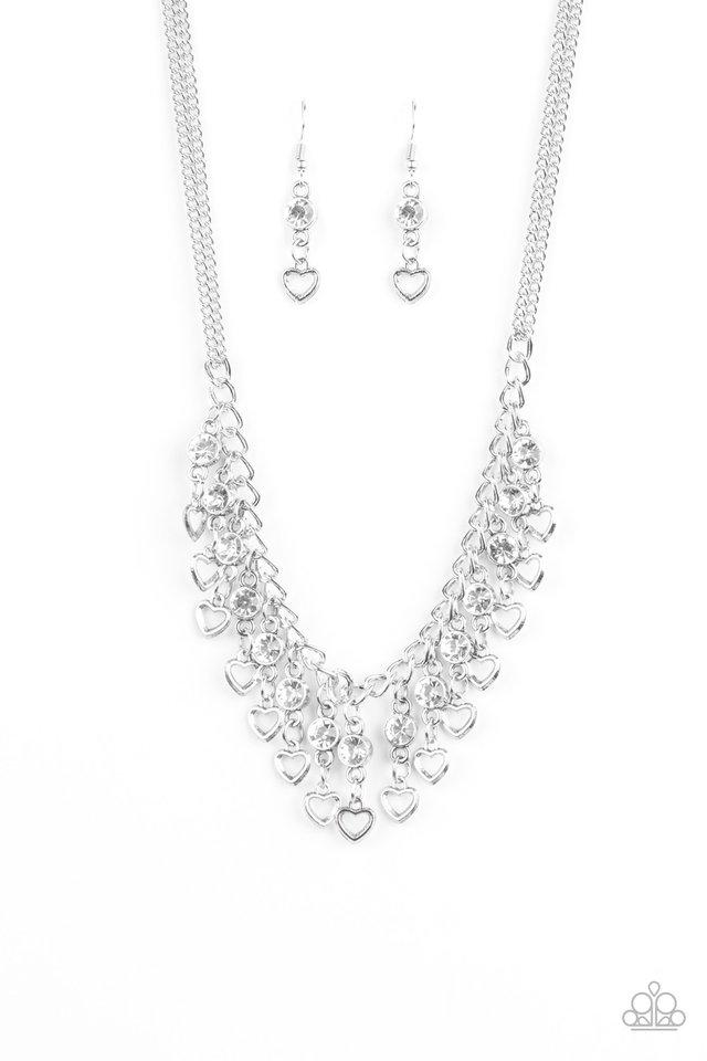 Paparazzi Necklace ~ Valentines Day Drama - White