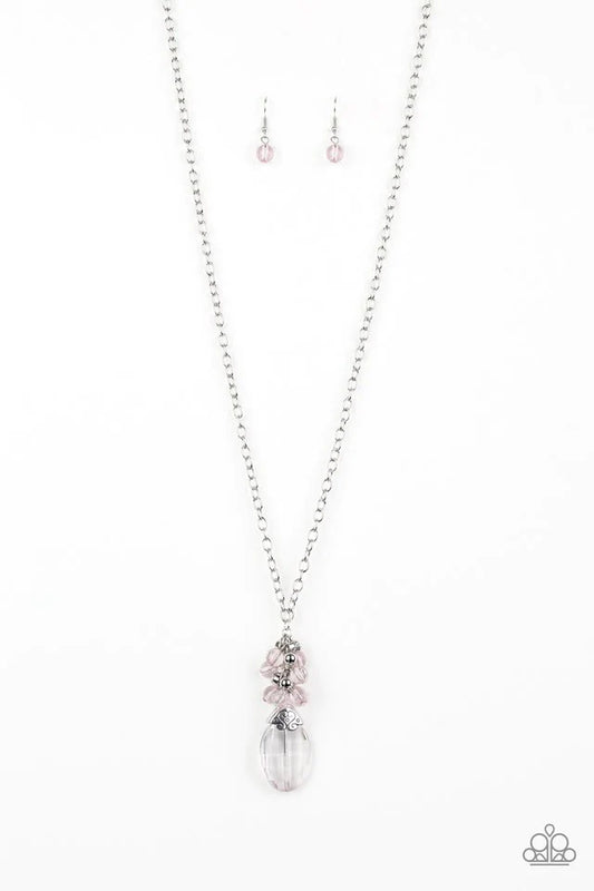 Paparazzi Necklace ~ Crystal Cascade - Pink