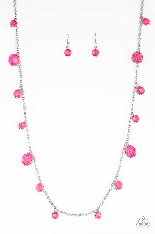 Paparazzi Necklace ~ GLOW-Rider - Pink